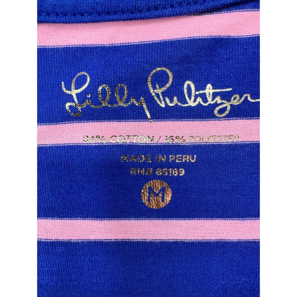 Lilly Pulitzer T-Shirt Dress Womens Size M Blue Pink Striped NWOT Mini Stretch - Picture 4 of 12